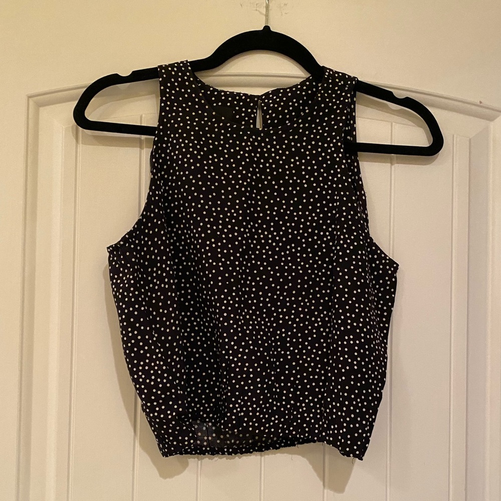 Vintage Dawn Joy Fashions Polka Dot Cropped Top